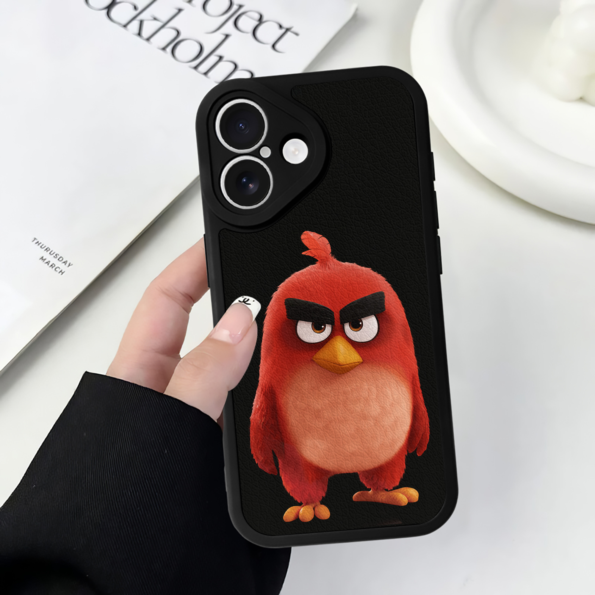 （画像用） Angry Birds アングリーバード 【iPhone 16シリーズ対応】シリコンスマホケース（レザー調） 材質：シリコン